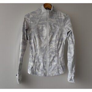Lululemon Define Jacket Womens 6 Gray Lux Jacquard Slim Fit Running Gym READ!